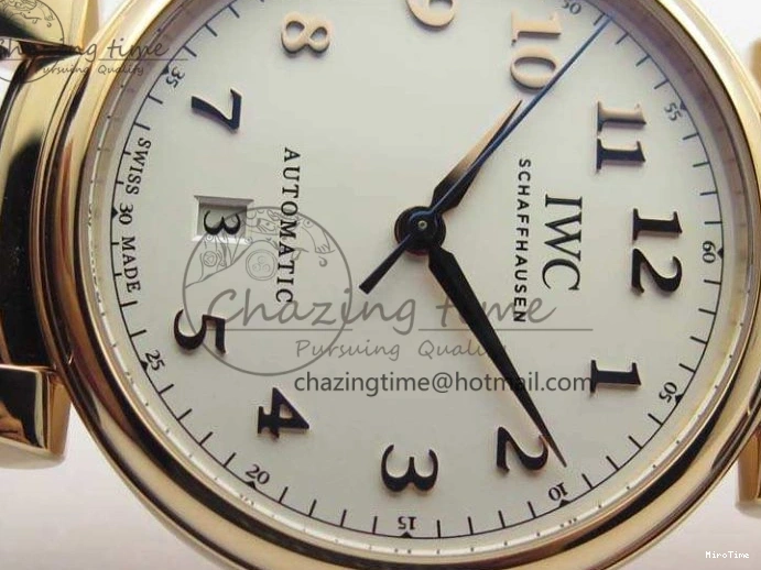MIROTIME 0722 Neat Da Vinci IW356601 RG MKF 1:1 Best Edition White Dial On Brown Leather Strap A 7230